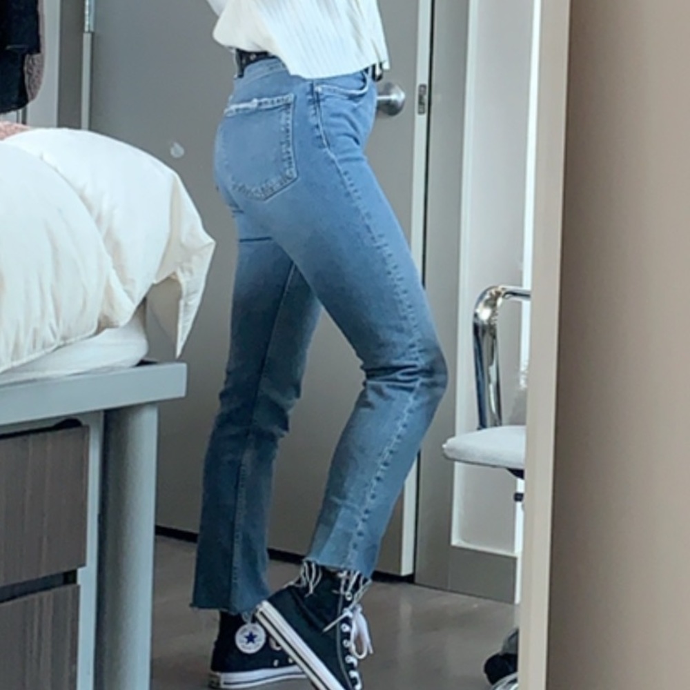 High rise straight leg zara jeans